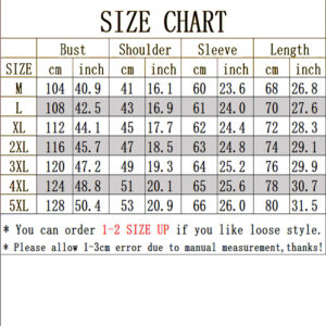 sweater size chart